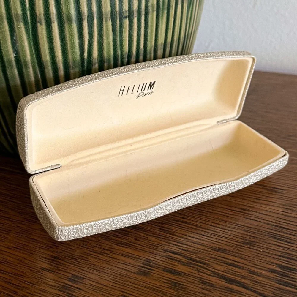 Helium Paris Ivory Gold Clamshell Eyeglass Case